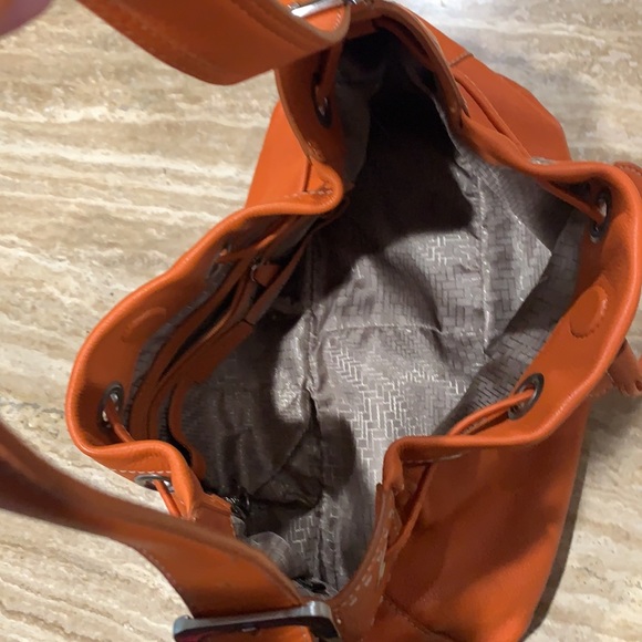 Cole Haan Pebbled Leather Shoulder Bag in Orange - Picture 7 of 8